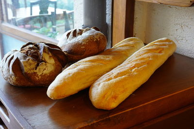 Close-up of bread on table