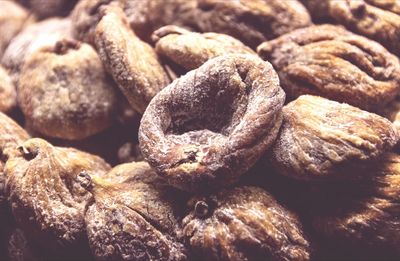 Full frame of dried figs