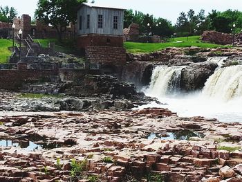 Scenic view of waterfall