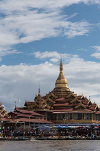 View of pagoda against cloudy sky