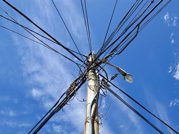 Concrete pole with light and wires