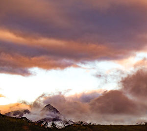 Scenic view of dramatic sky during sunset