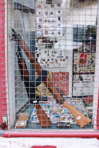 Man working in cage