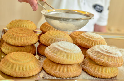 Close-up of person preparing food