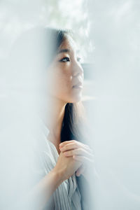 Close-up portrait of young woman