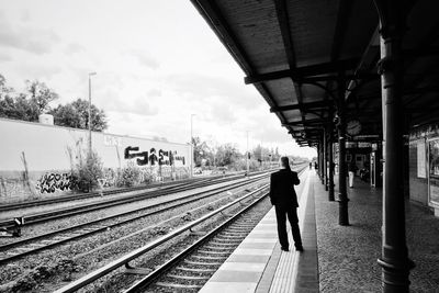 Train at railroad station platform