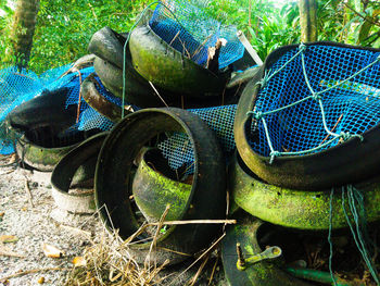 View of an abandoned fishing net