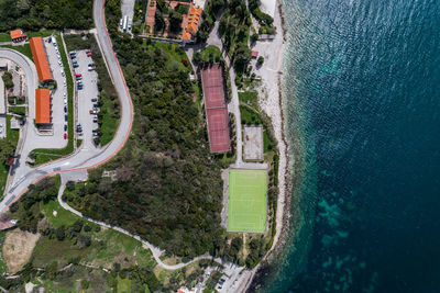 High angle view of beach