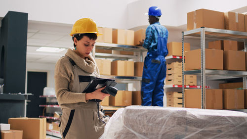 Portrait of man working in workshop