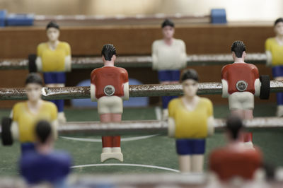 Close-up of foosball