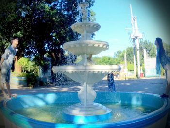 Fountain in the dark