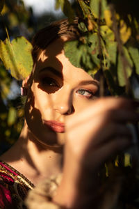 Close-up portrait of a young woman