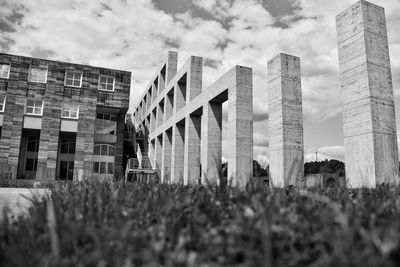 Low angle view of buildings against sky