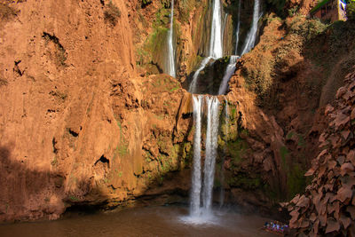 Scenic view of waterfall