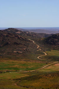 Scenic view of landscape against clear sky