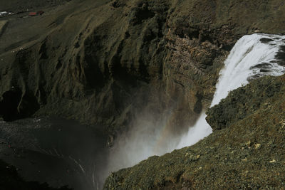 Scenic view of waterfall