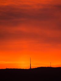 Silhouette of landscape during sunset