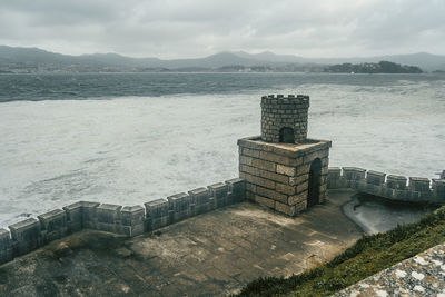 High angle view of sea against sky