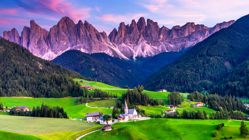 St johann church, santa maddalena, church village in the dolomites south tyrol, italy