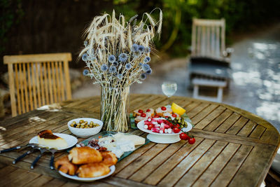 View of food on table