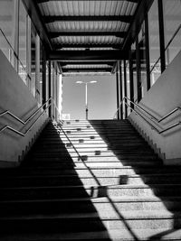 Sunlight falling on steps during sunny day