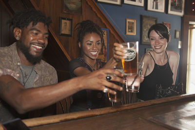 A group of friends at a bar.