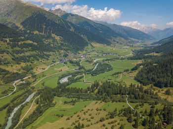 High angle view of landscape against sky