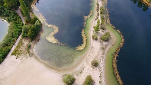 High angle view of beach