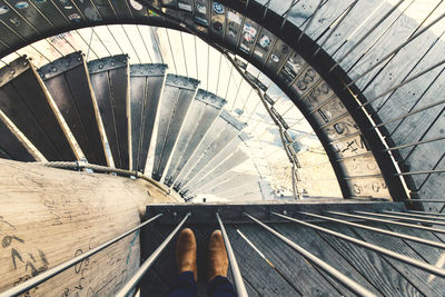 Low section of man on railway bridge