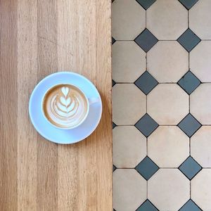 Directly above shot of coffee on table
