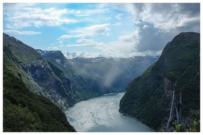 Panoramic view of mountains against sky