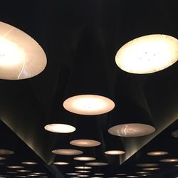 Low angle view of lit lamp