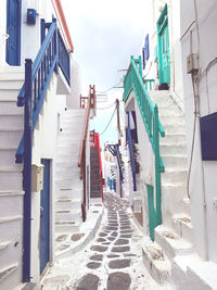 Low angle view of clothes drying outside building