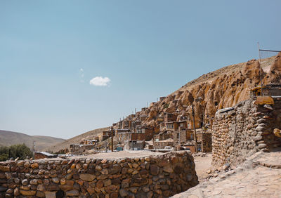 View of stone wall against sky