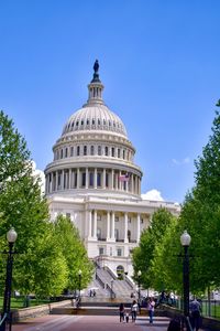 View of city street against sky