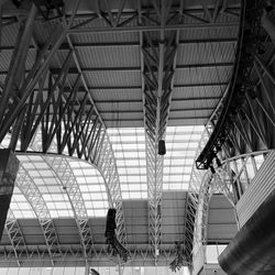 Low angle view of modern ceiling at railroad station