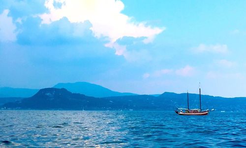 Boats sailing in sea