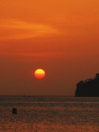 Scenic view of sea at sunset