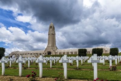 View of cemetery against sky