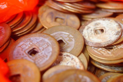 Full frame shot of coins