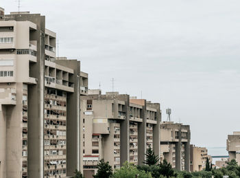 Brutalist concrete architecture of apartment blocks in split 3 neighborhood in split, croatia