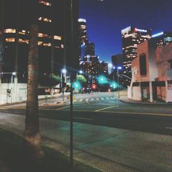 Illuminated building at night