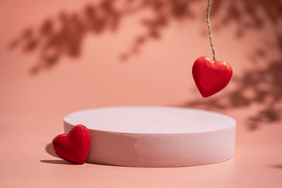 Close-up of heart shapes on table