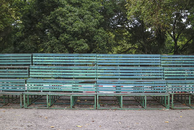 Empty bench in park