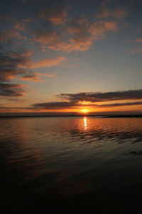 Scenic view of sunset over sea