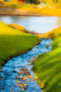 Scenic view of river against sky