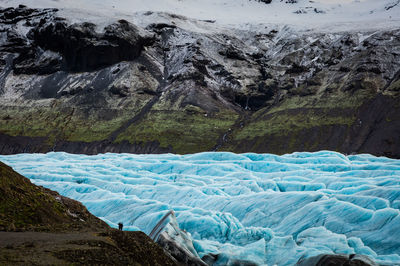 Scenic view of glaciers and mountains