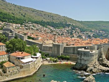 Town with buildings in background