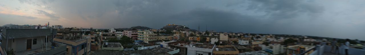 High angle view of townscape against sky