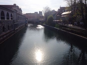 View of canal along buildings